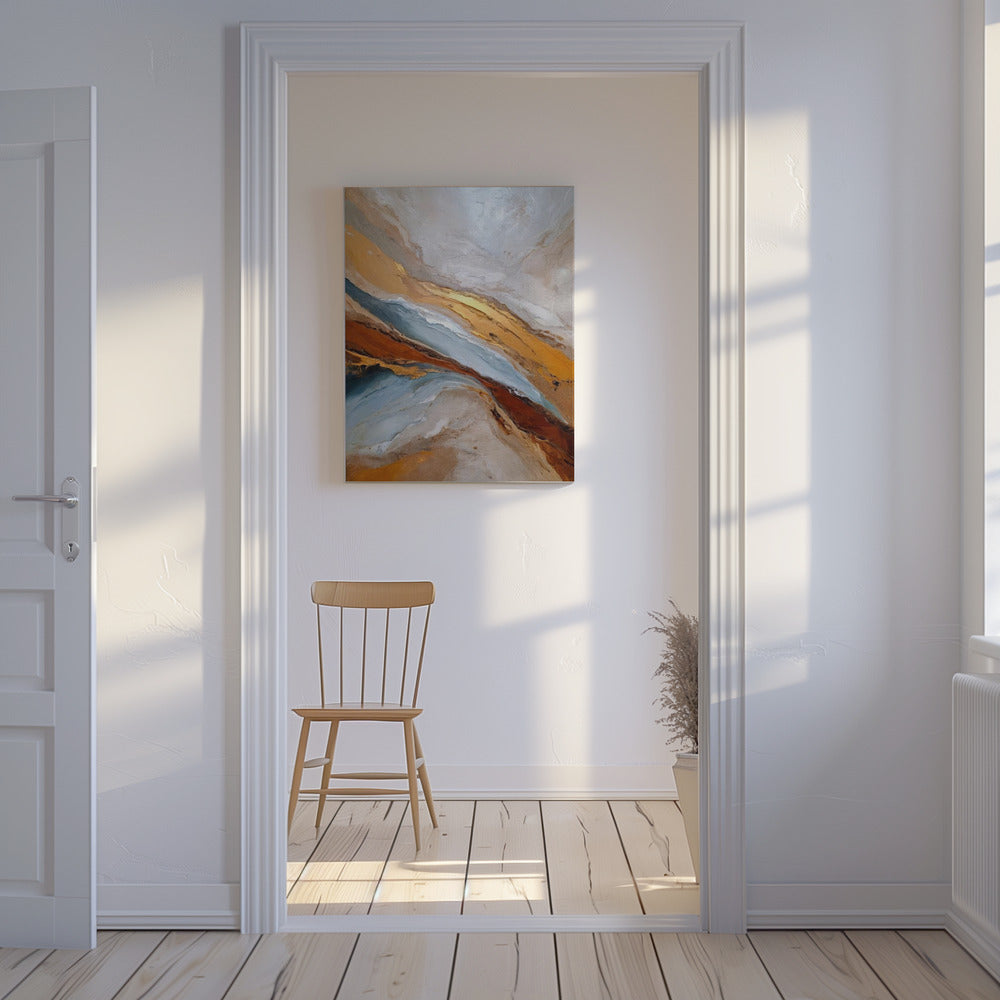 Gouden Horizon Golven | Canvas