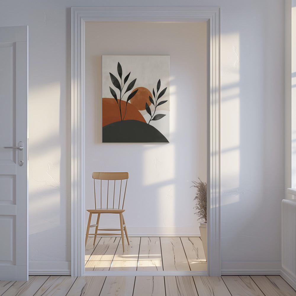 Geschilderde vormen en planten 32 | Canvas