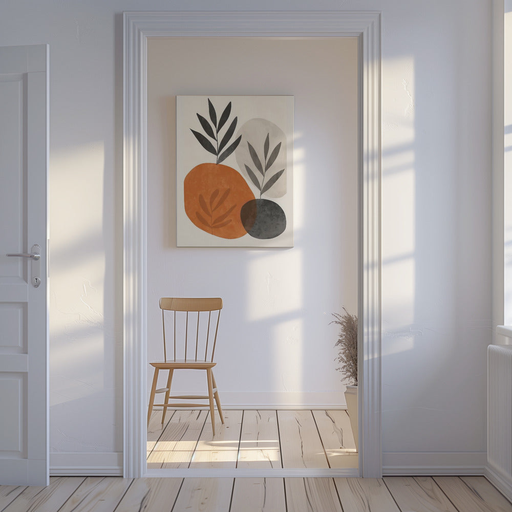 Geschilderde vormen en planten 3 | Canvas