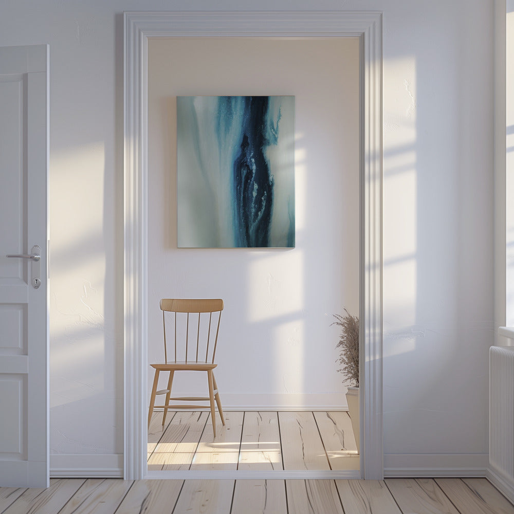 Flowing - Diepblauw | Canvas