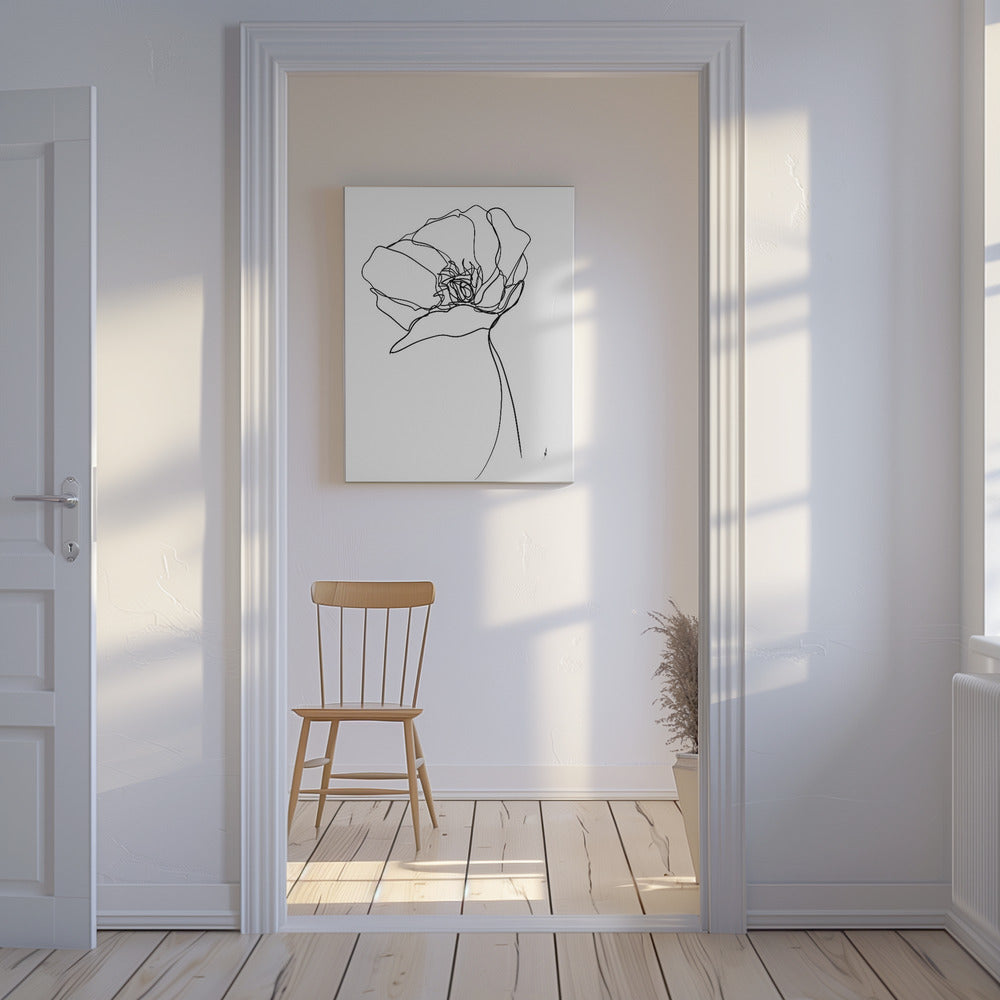 Klaproos op één lijn | Canvas