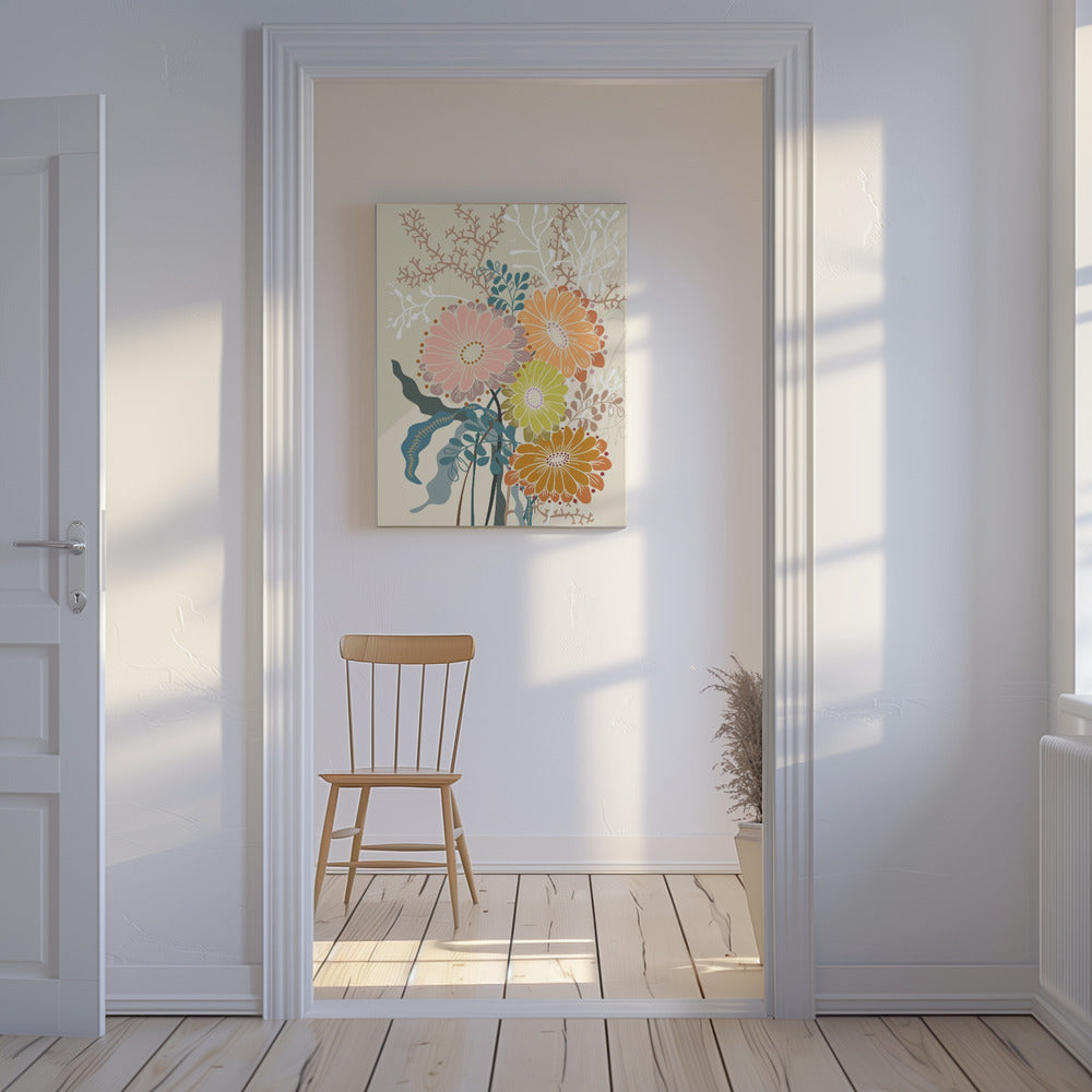 Lente Madeliefjes Aardse Tinten | Canvas