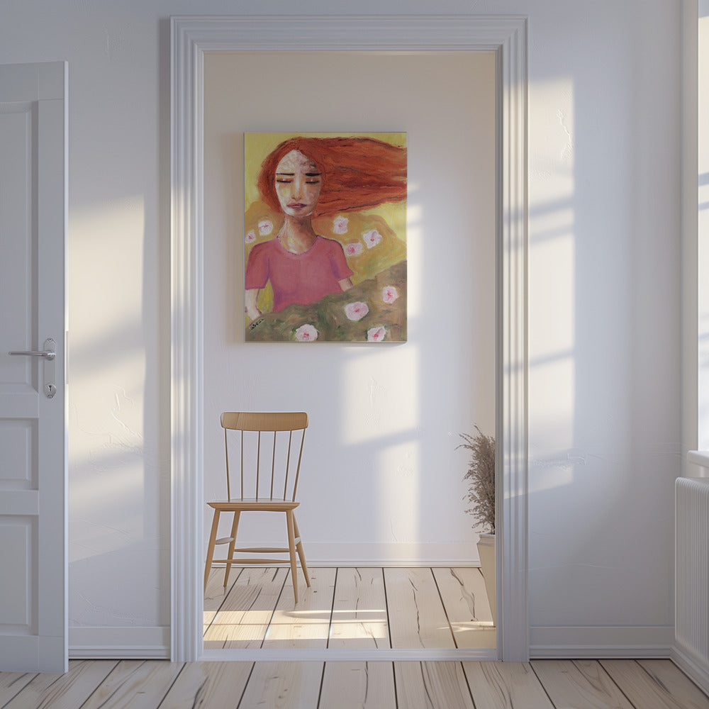 Rood hoofd vrij als de bries | Canvas