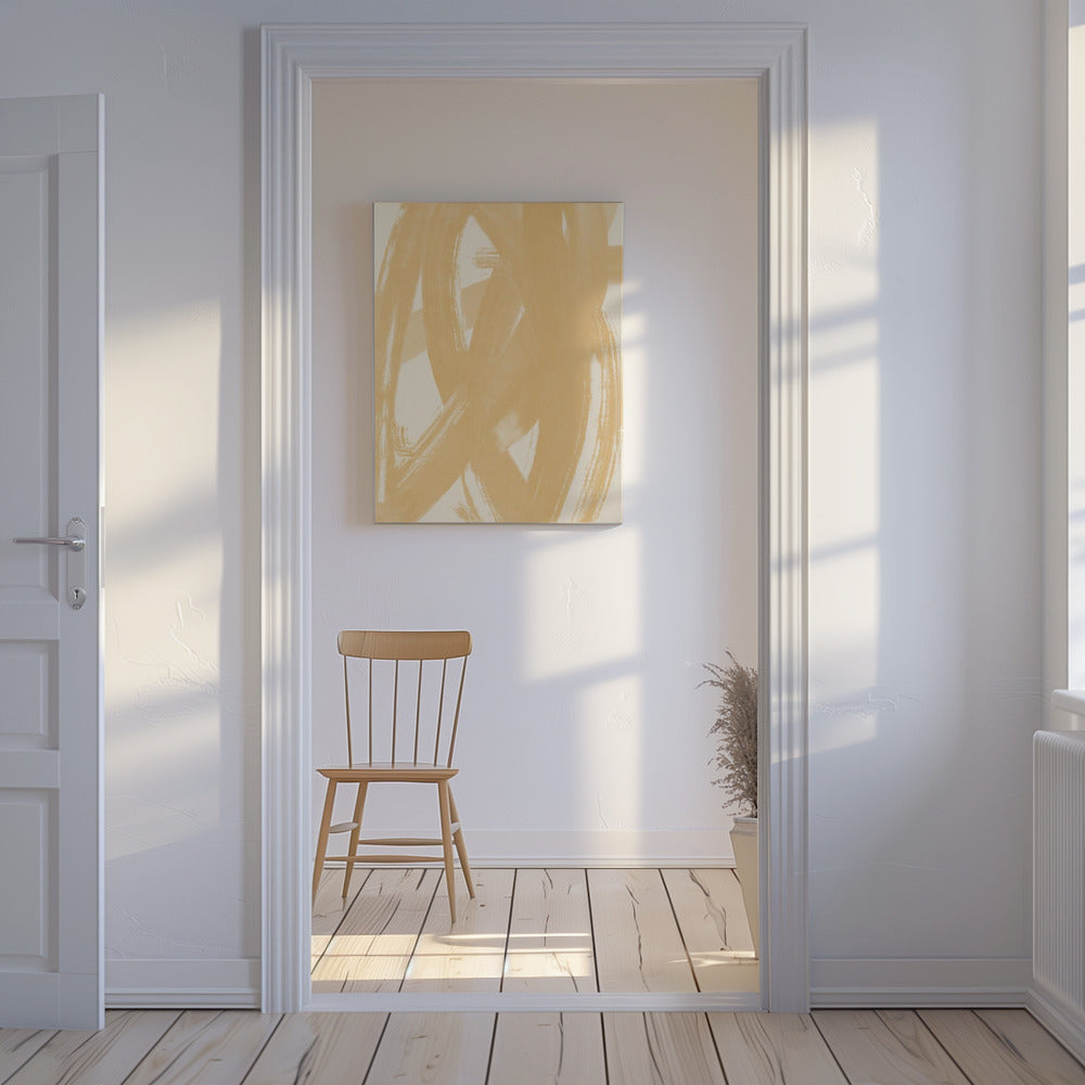 Dynamic Beige Brushstrokes | Canvas