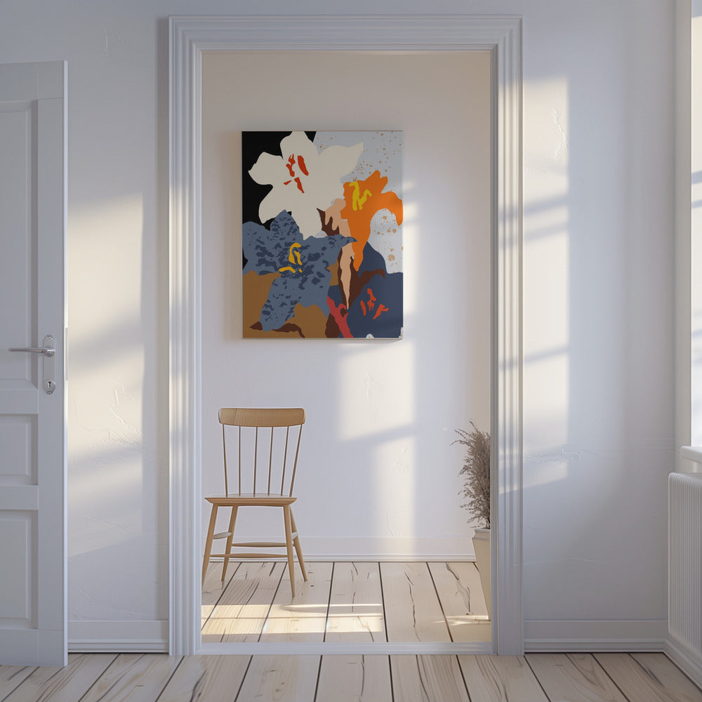 Abstracte lelies van dichtbij | Canvas