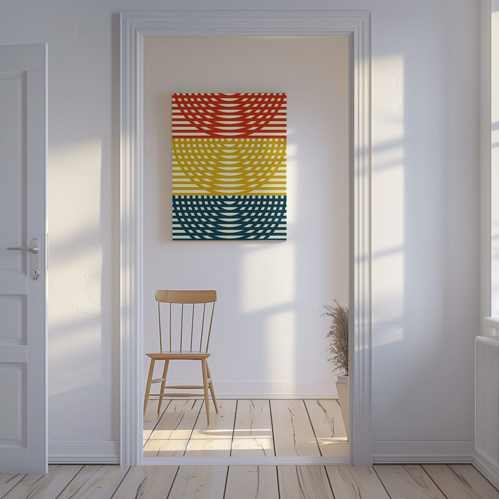 Driekleurige golven | Canvas