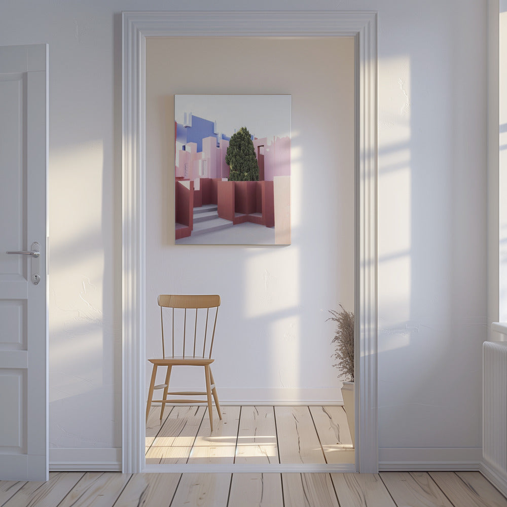 De Rode Muurschildering 2 | Canvas