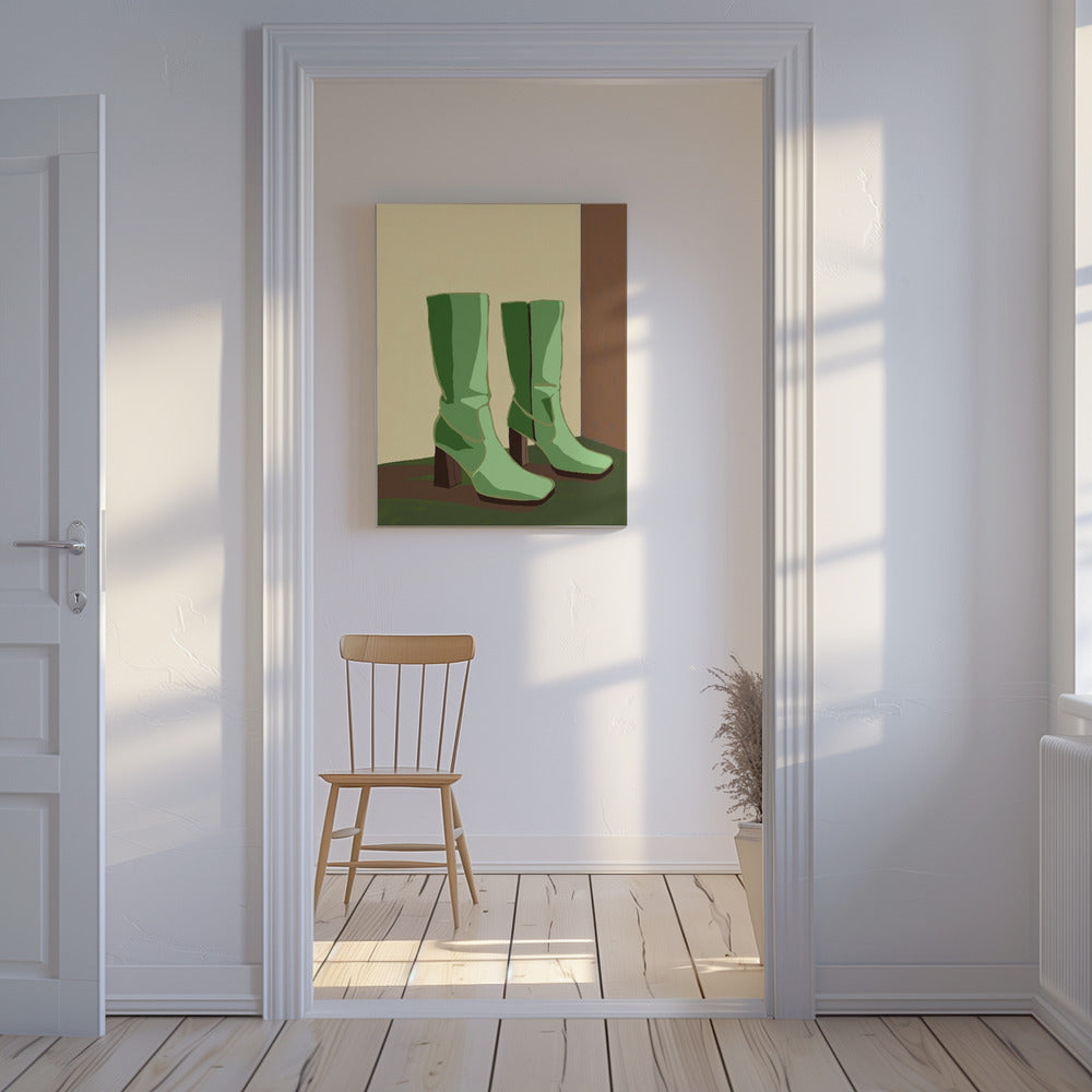 Groene laarzen | Canvas
