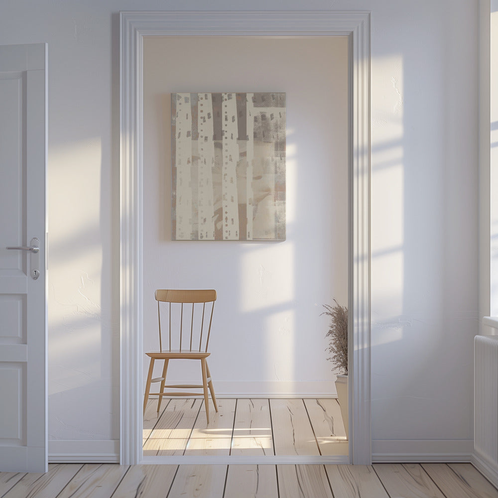 Neutraal abstract patroon in licht terracotta, taupe en wit. | Canvas
