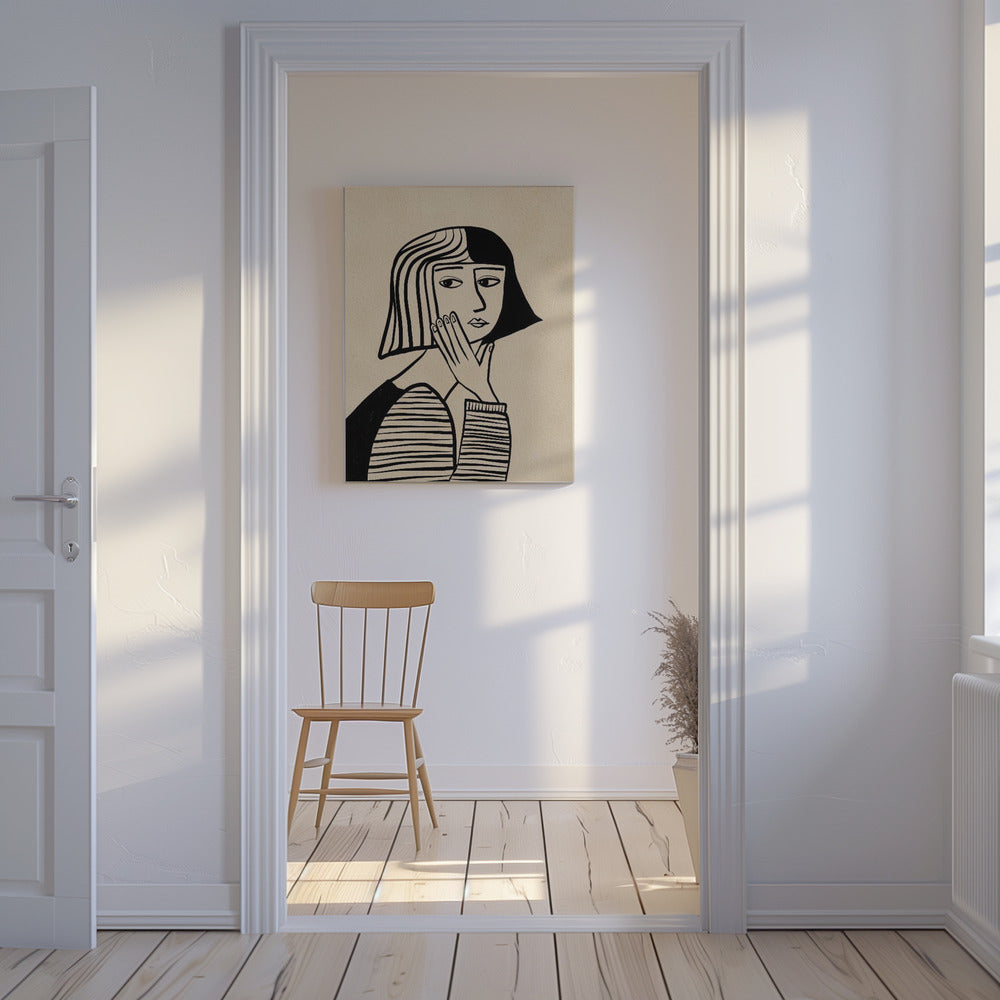 Denkend meisje | Canvas