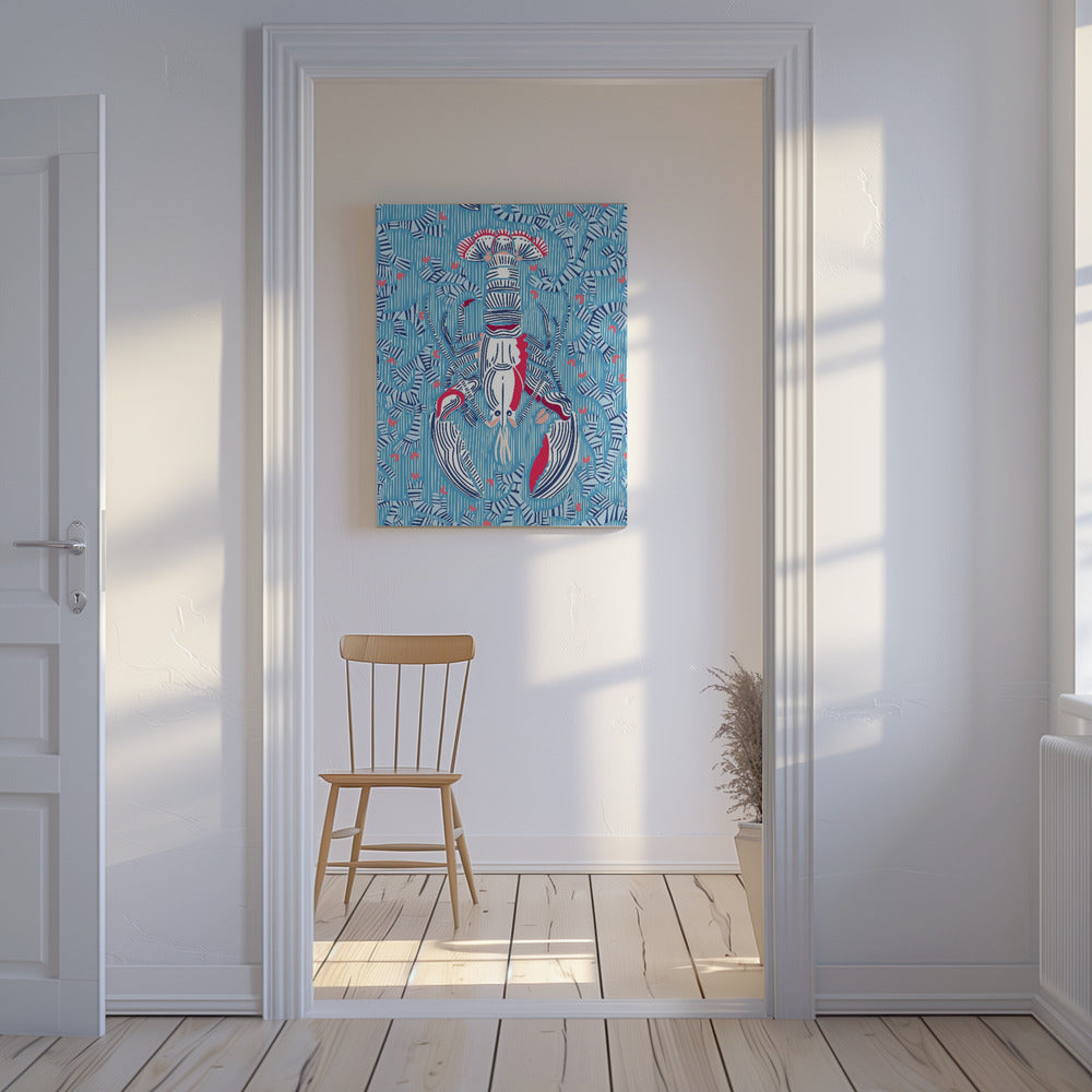 Schaaldierenkern zomerblauw | Canvas
