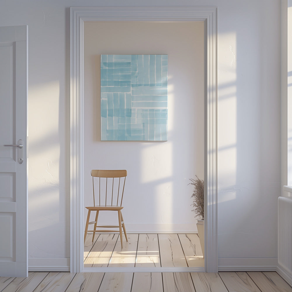 Light Blue Watercolour Grid Wash 1 | Canvas