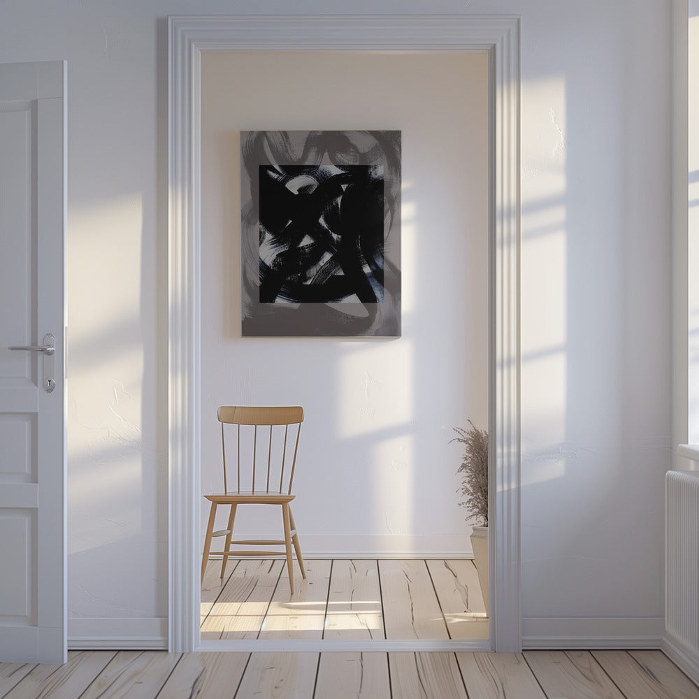 Abstracte penseelstreken 164Y | Canvas