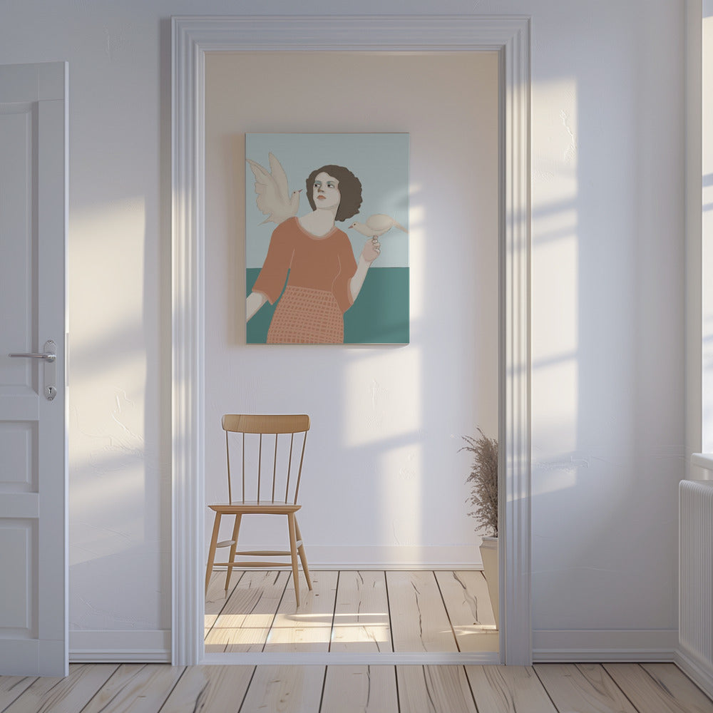 Vredesduifvrouw | Canvas