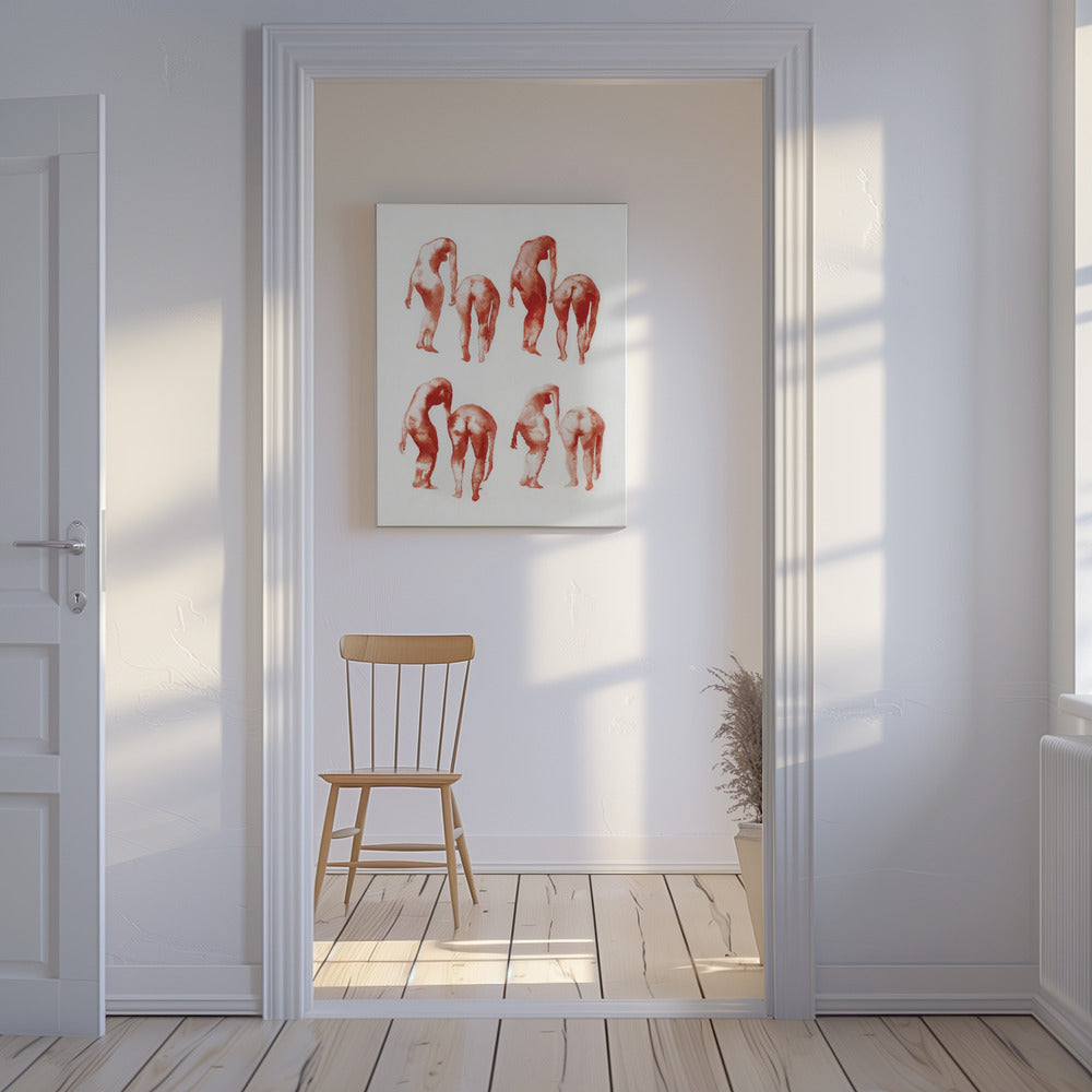 Figuurbewegingsstudie 2x4 | Canvas