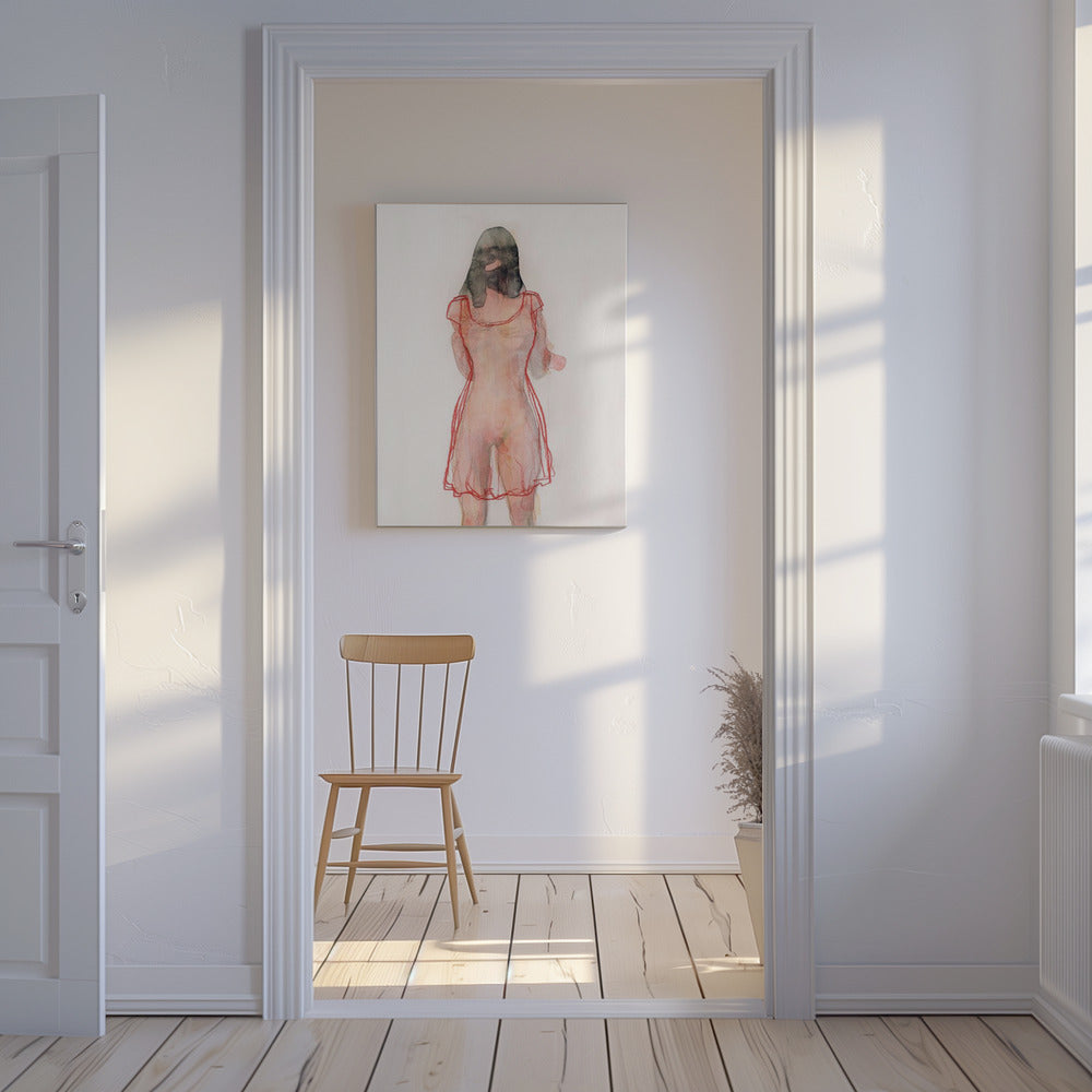 Figuurstudie (rode jurk) | Canvas