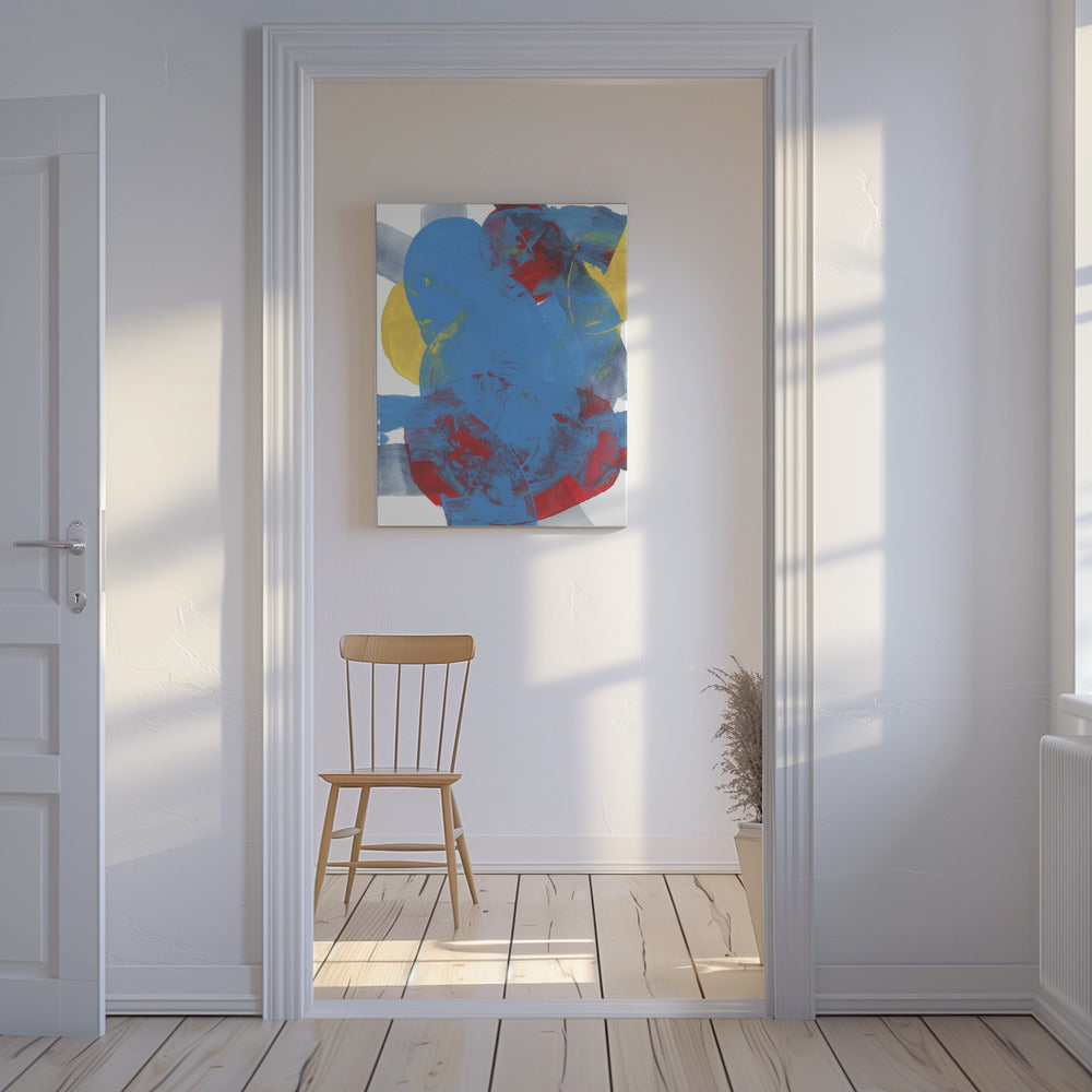 Abstracte Blauwe Rode Gele Vormen 2 | Canvas
