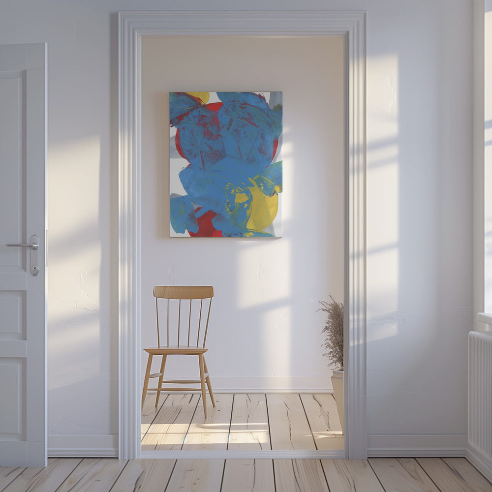 Abstracte Blauwe Rode Gele Vormen 1 | Canvas