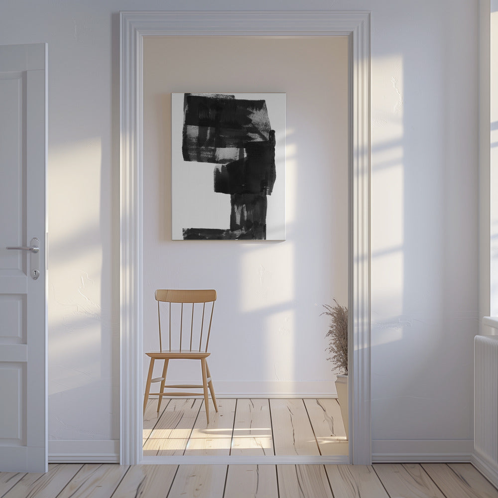 Zwart-wit abstracte compositie nr. 2 | Canvas