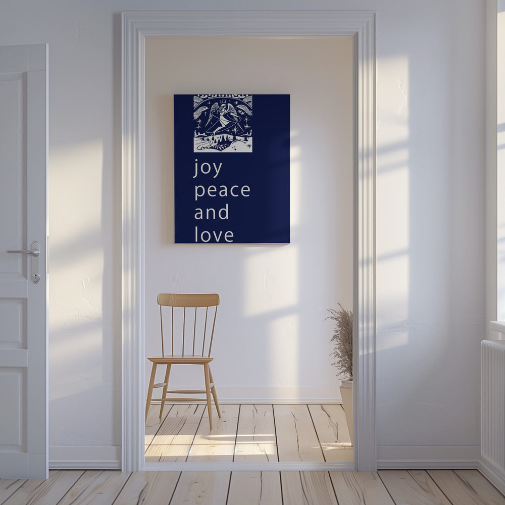 Strikken en kerstballen: Vreugde, vrede en liefde, Kerstmis | Canvas