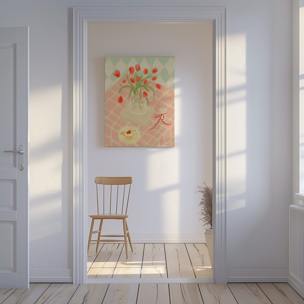 Rode Tulpen Zomerpicknick | Canvas