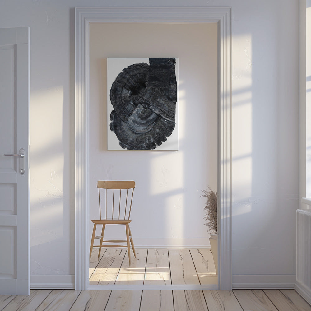 Zwarte Fossiel 1 | Canvas