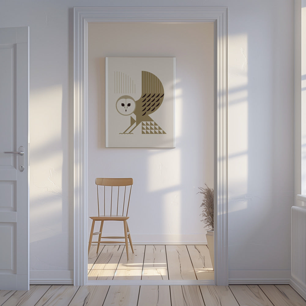Gouden dieren - Kerkuil (wit) | Canvas