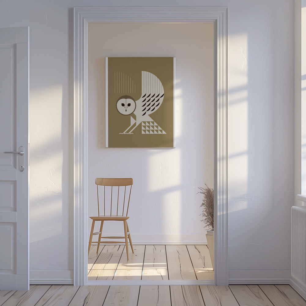 Gouden dieren - Kerkuil (goud) | Canvas