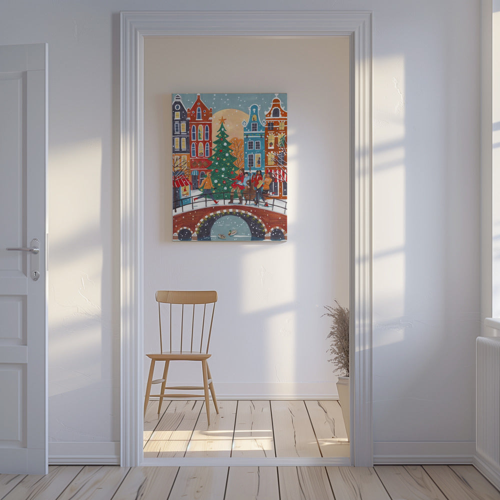 Snowfall in Amsterdam | Canvas
