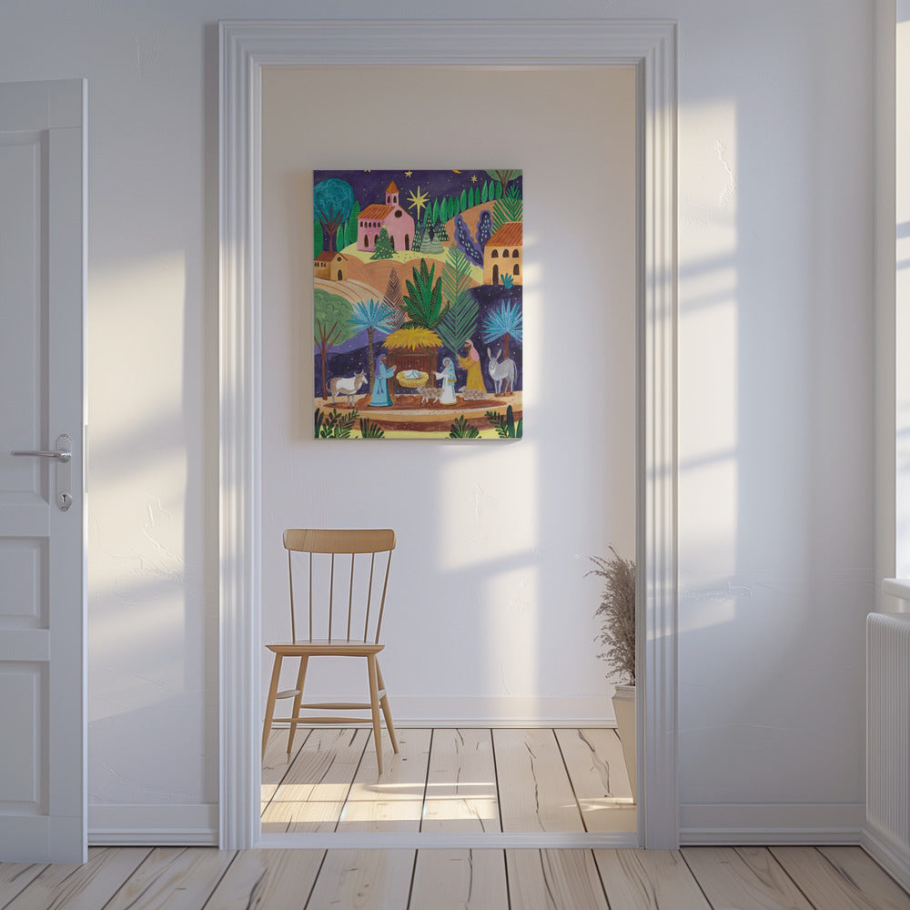 Nativity Scene starry night | Canvas