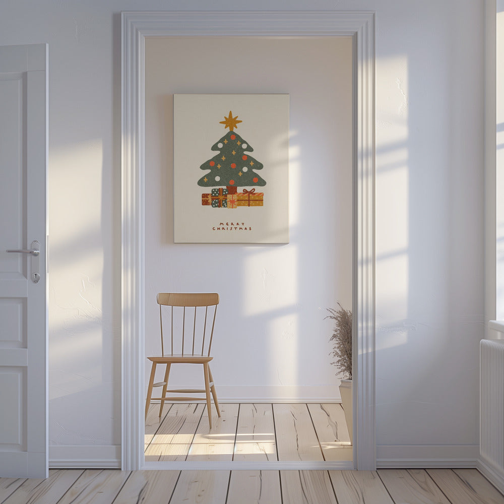 Kerstboom met cadeautjes | Canvas