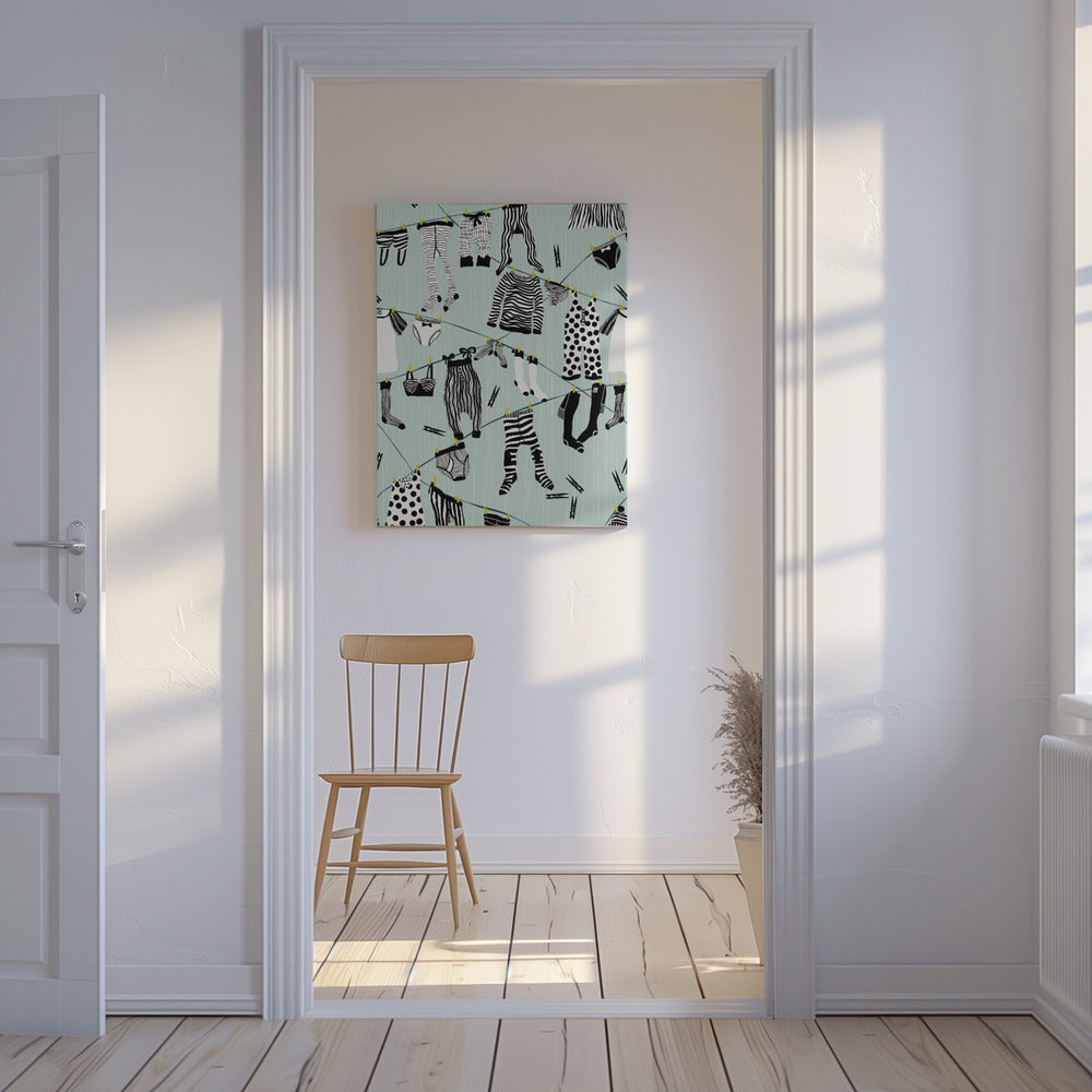 Hangen in wasruimte patroon | Canvas