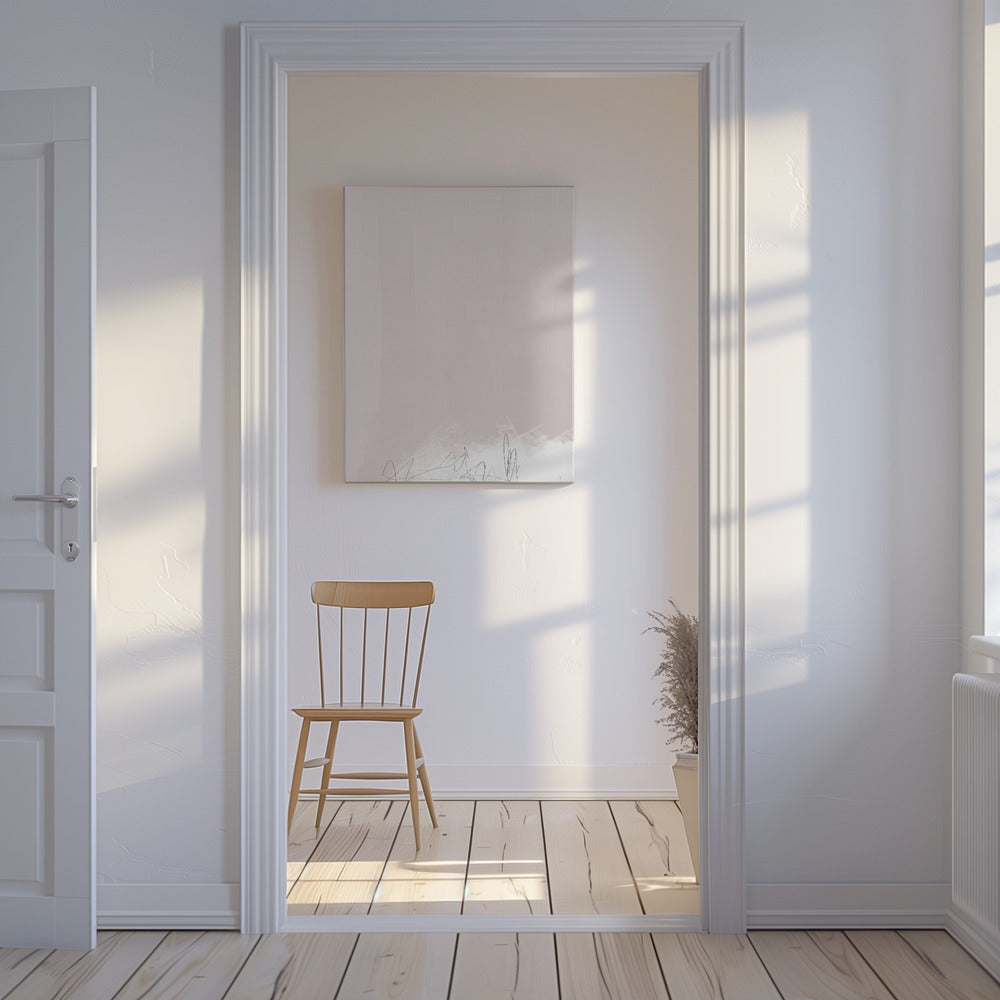 Fluisteringen in zacht beige | Canvas