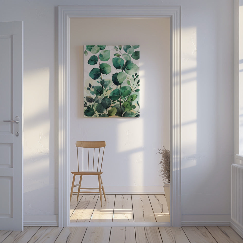 Natuurbloemen en bladeren aquarelkunst (5) | Canvas