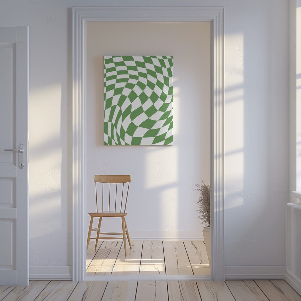 Groen schaakbord | Canvas