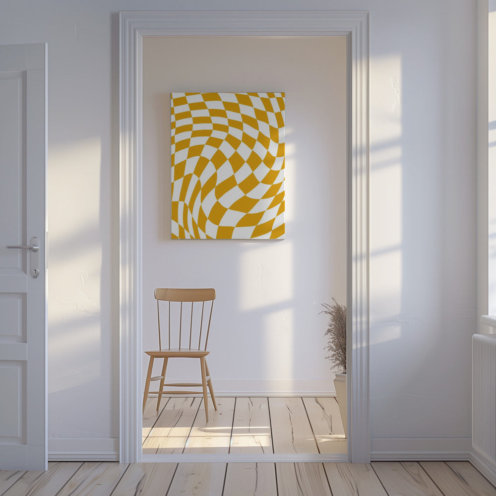 Schaakbord geel | Canvas
