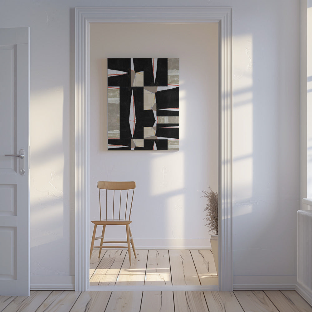 Abstracte zwarte puzzel 2 | Canvas