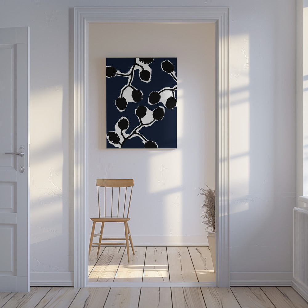Zwart bloemensilhouet 2 | Canvas