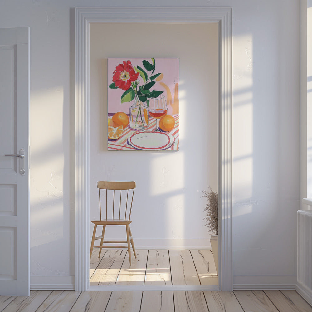 De roos en de sinaasappels | Canvas