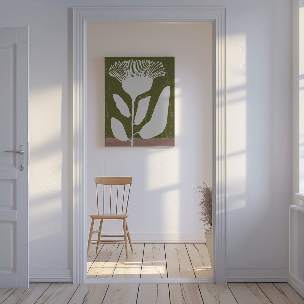 Botanisch ontwerp van een bloem tegen | Canvas