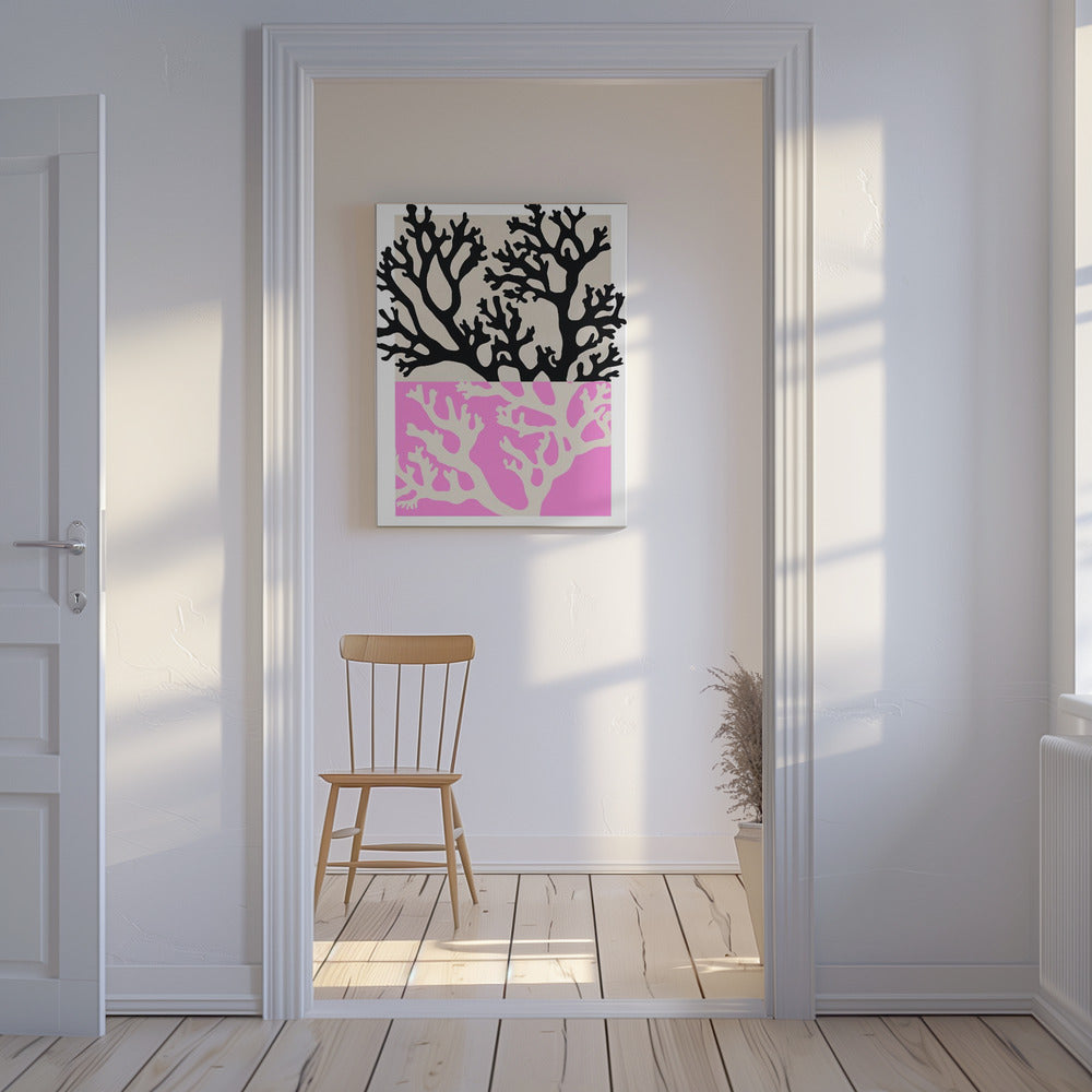 Dubbele koraalsilhouetten | Canvas