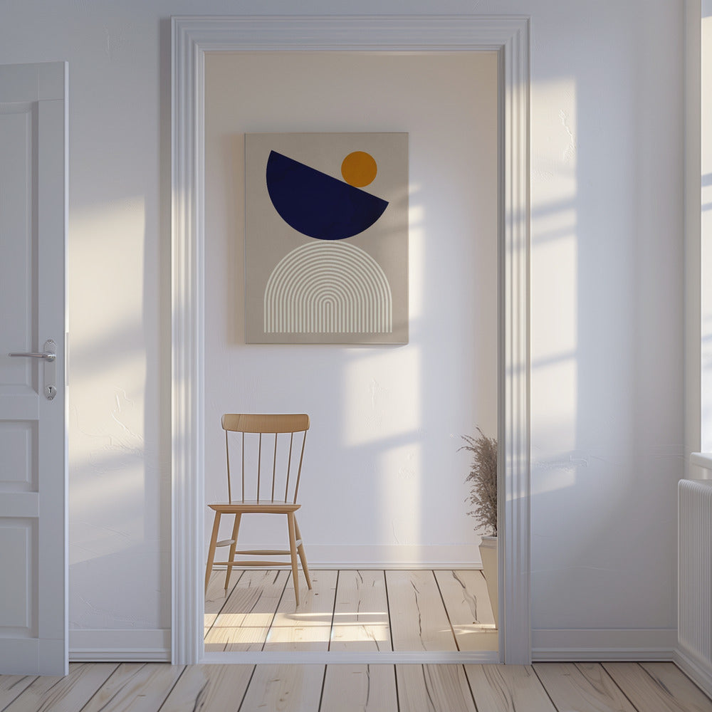 Lijnen en halve cirkels 2 | Canvas