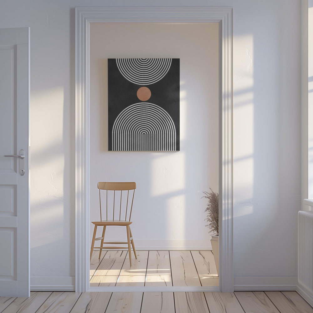 Cirkels op zwarte achtergrond 5 | Canvas