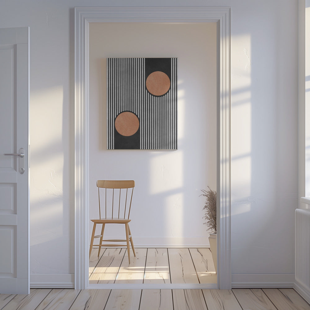 Cirkels op zwarte achtergrond 2 | Canvas