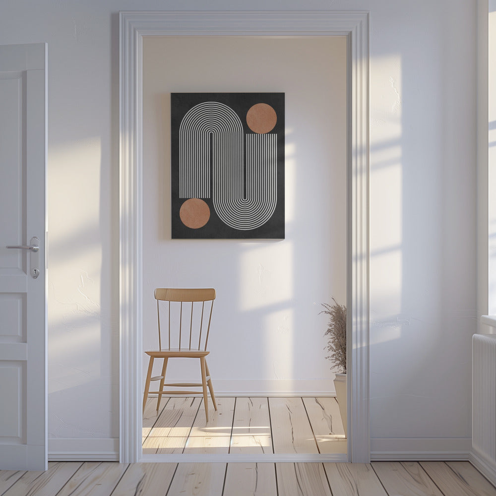 Cirkels op zwarte achtergrond 1 | Canvas