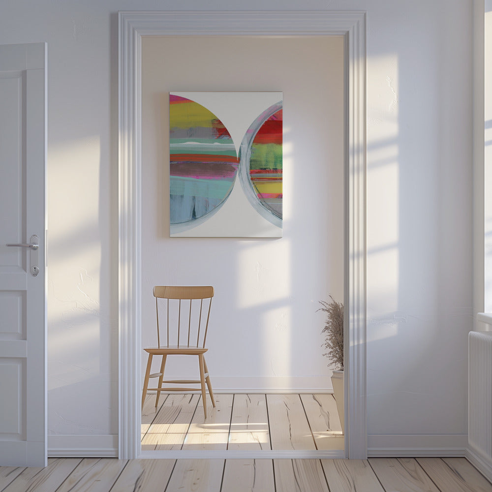 Abstracte Strepen & Cirkels Nr. 2 | Canvas