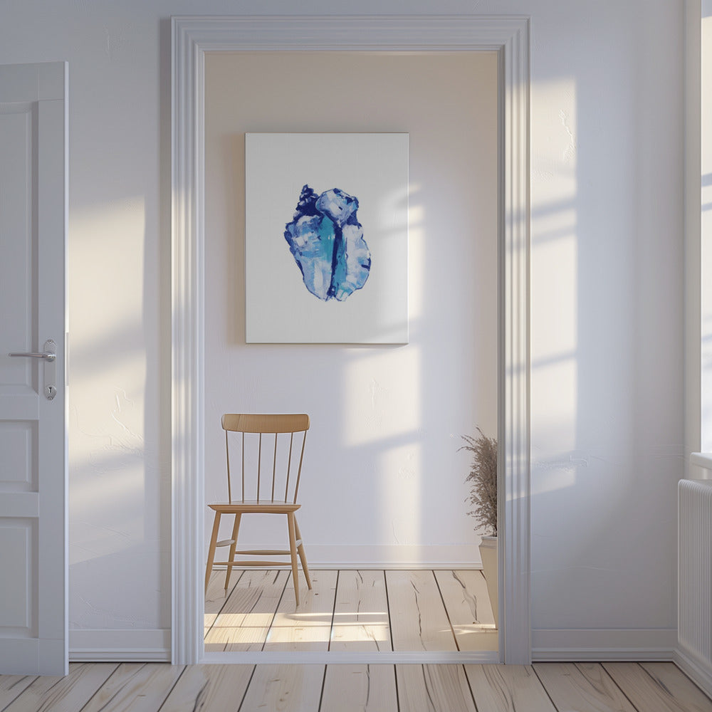 Blauwe schelp op witte achtergrond nr. 1 | Canvas