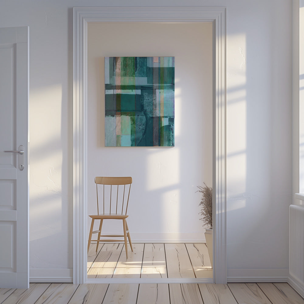 Abstracte tinten blauw en neutraal 1 | Canvas