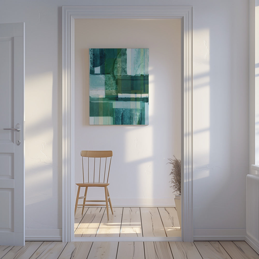Abstracte tinten blauw en neutraal 2 | Canvas