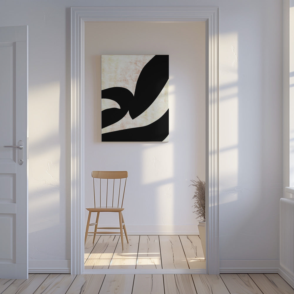 Abstracte zwarte vormen print nr. 3 | Canvas